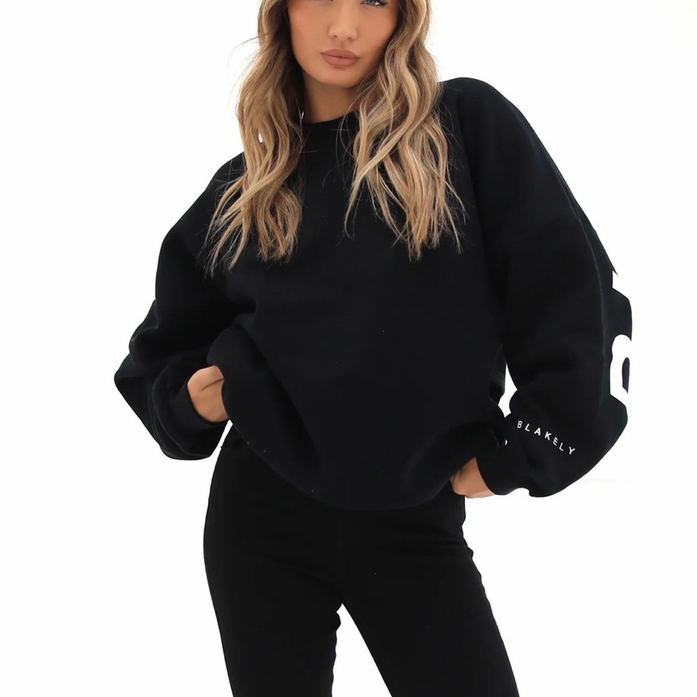 Women’s Black Crewneck Sweater - Classic Pullover - Picture 5 of 7